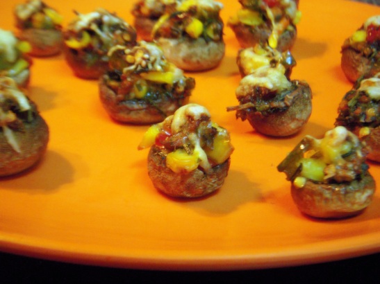 Delicious baked stuffed mushrooms